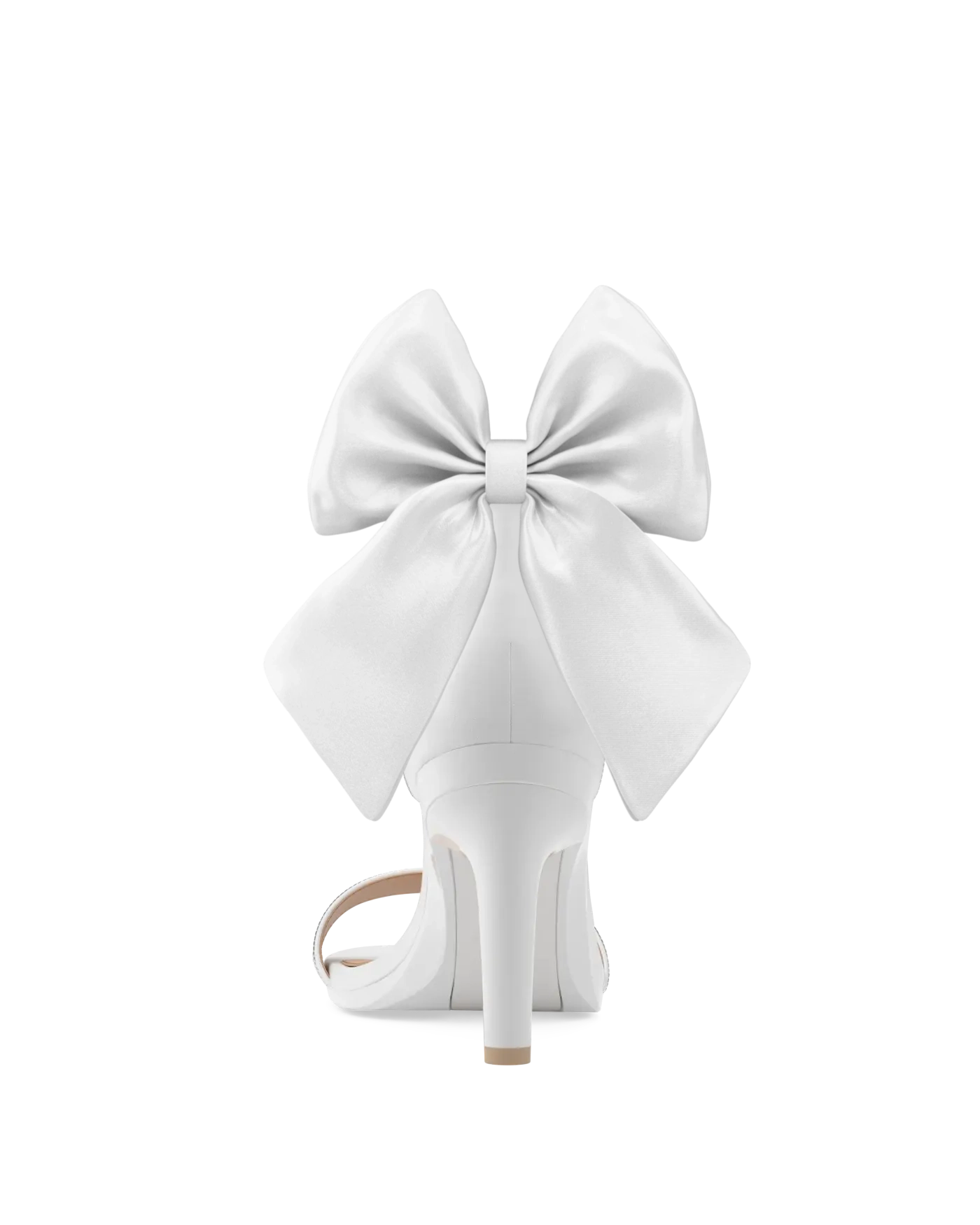 Ankle Bow White Satin Clip