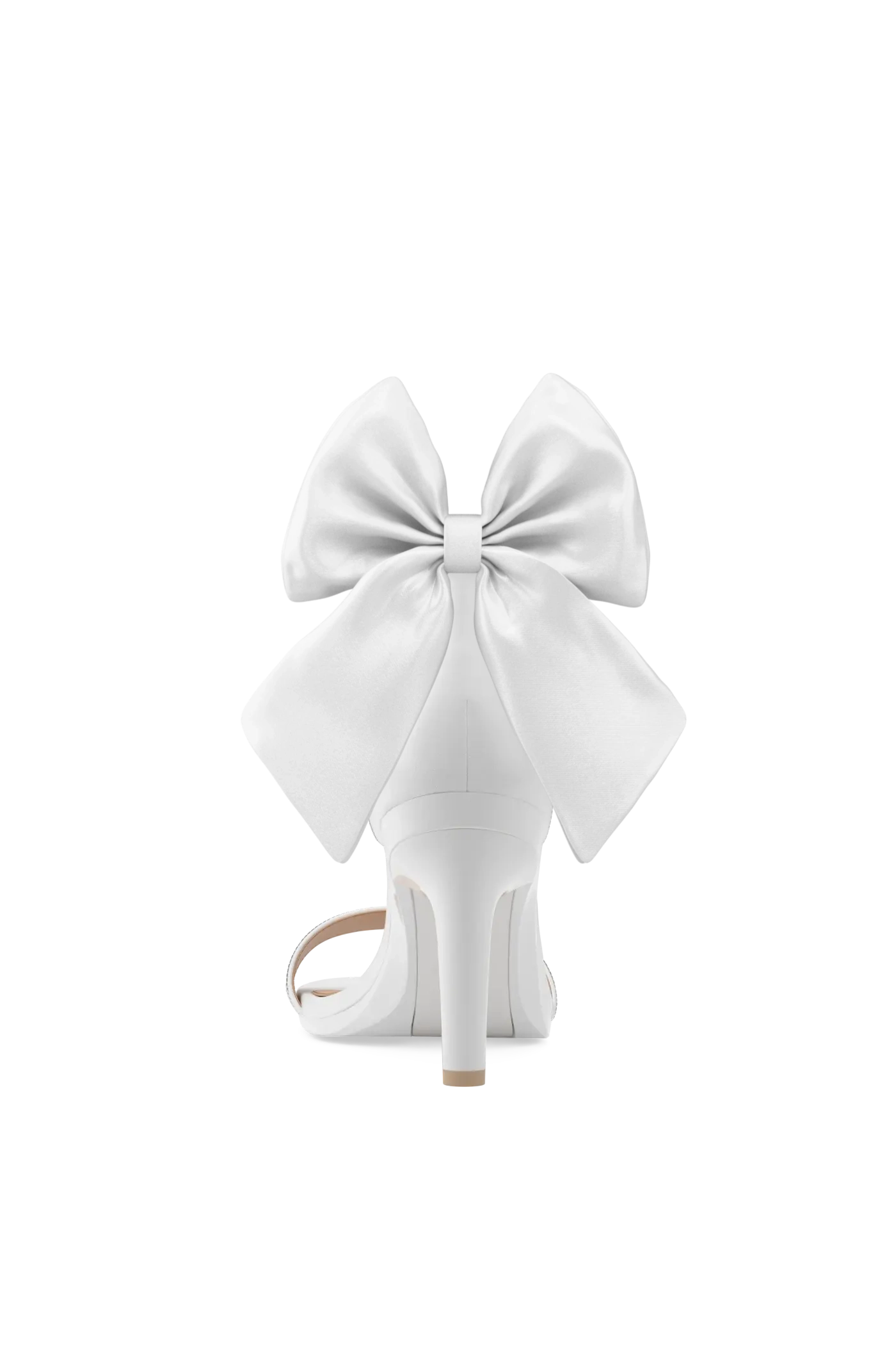 Ankle Bow White Satin Clip