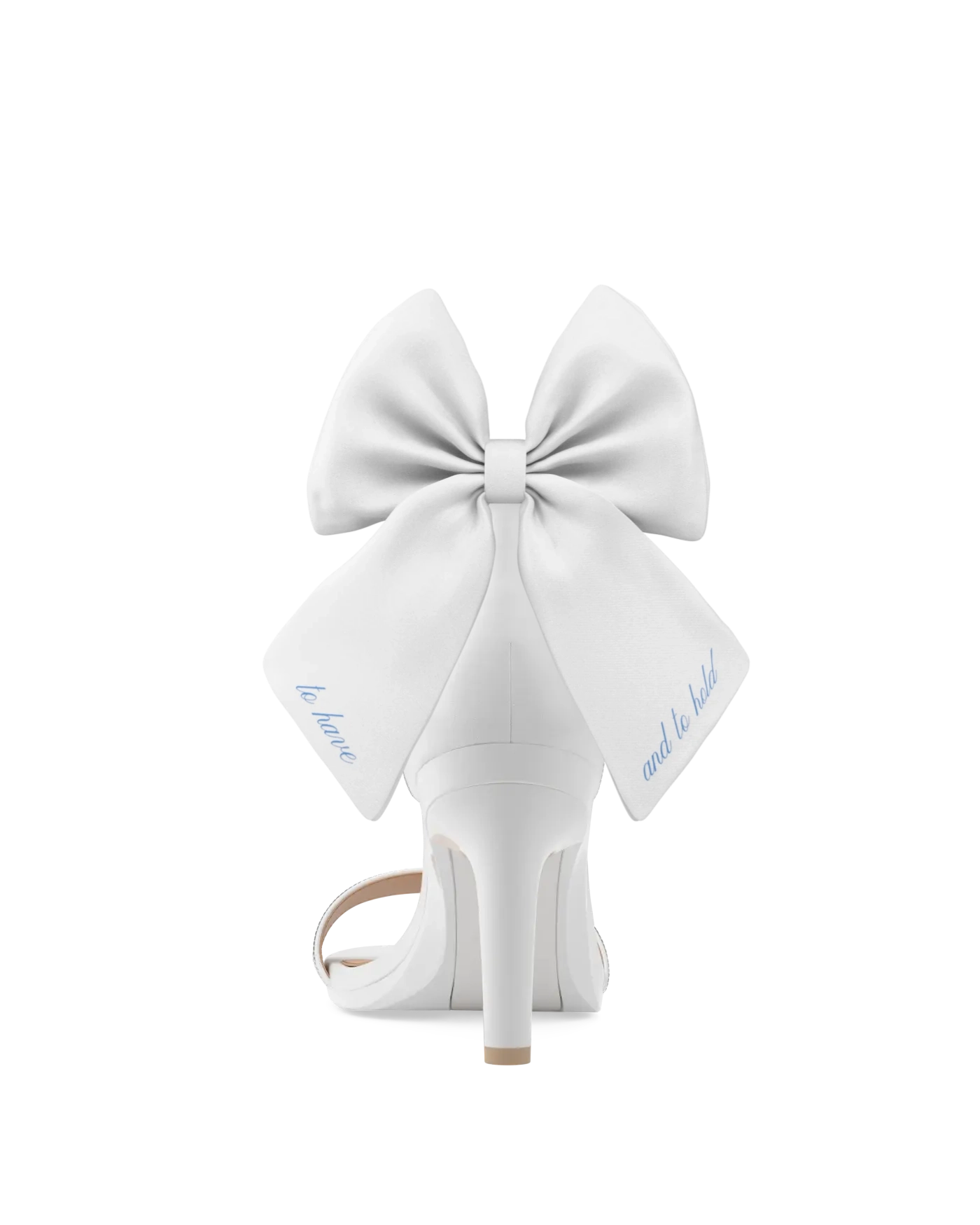 Personalized Ankle Bow White Satin Clip