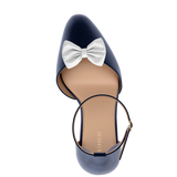 Mini Bow White Satin Toe Clip