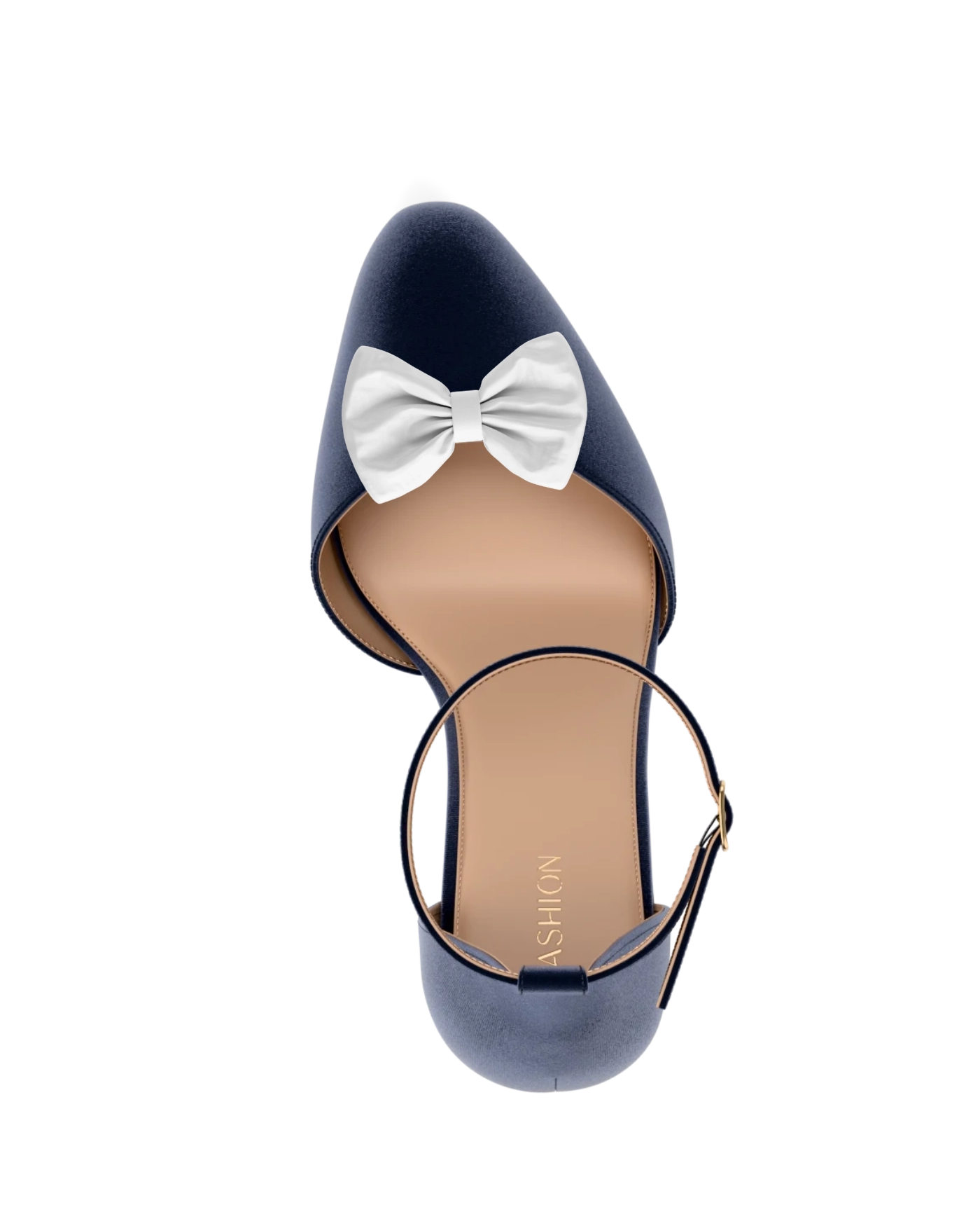 Mini Bow White Satin Toe Clip