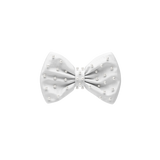Mini Bow White Satin Pearl Toe Clip