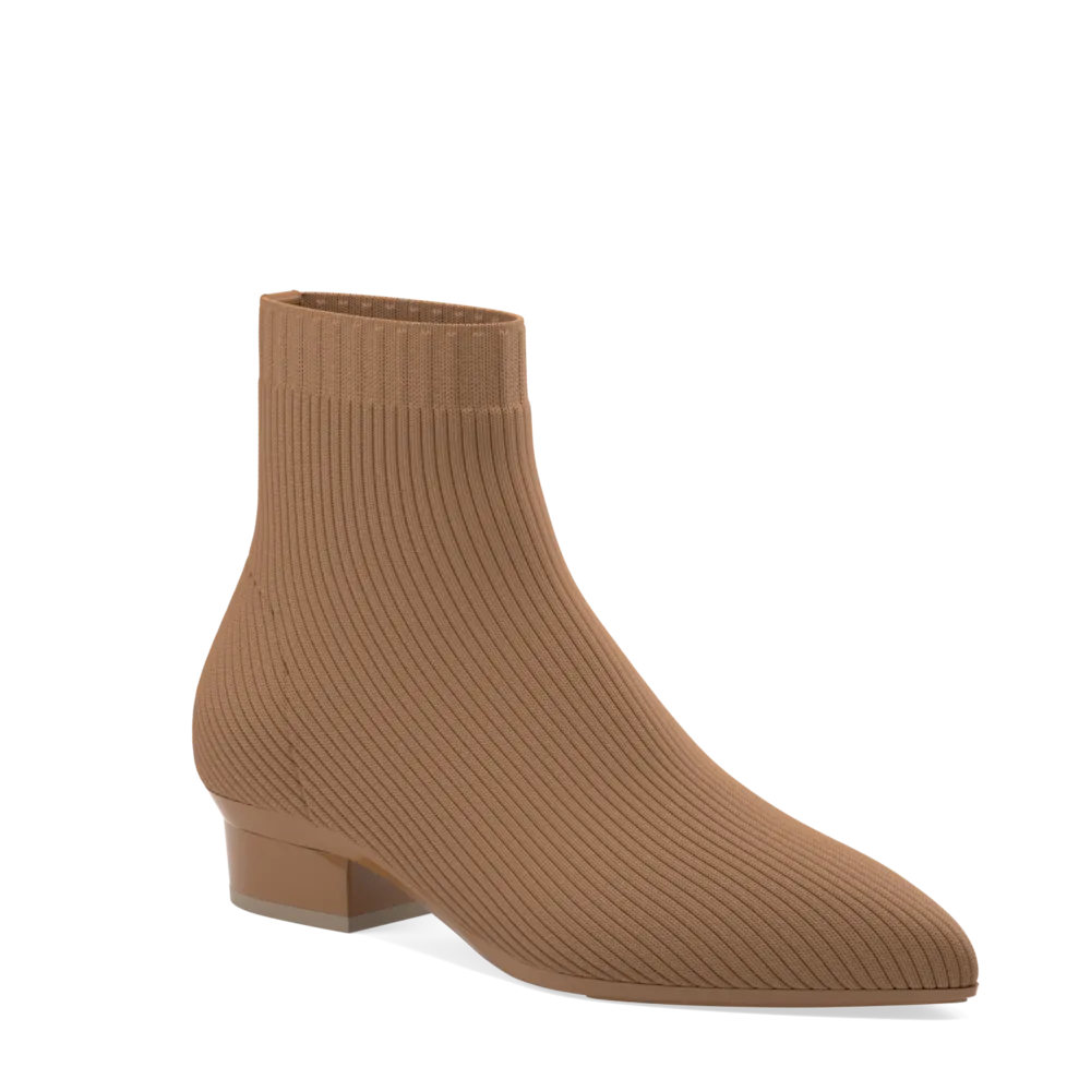 The Bootie - Whiskey Knit + Block Heel Kit 3 Whiskey