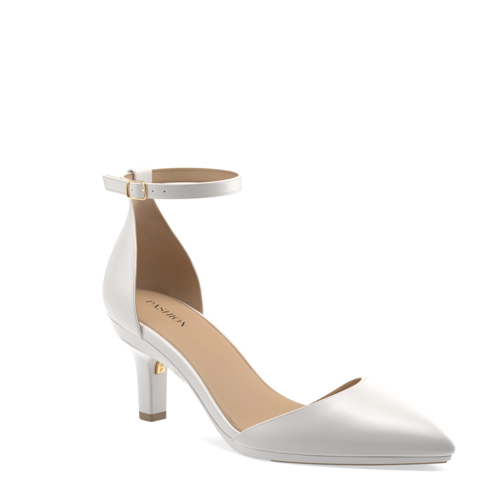The D'Orsay - White Satin + Stiletto Heel Kit 3 White