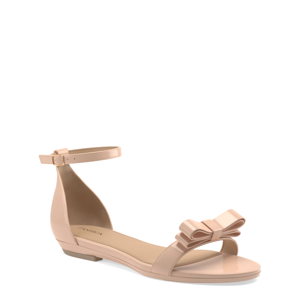 The Pashionista - Sand Patent Bow + Stiletto Heel Kit 4 Sand - FINAL SALE