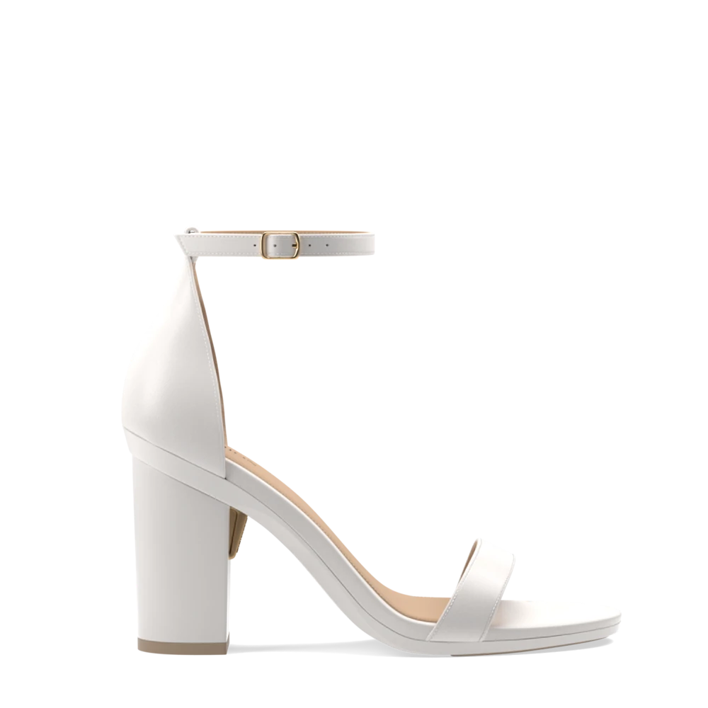 The Pashionista - White Leather + Block Heel Kit 4 White