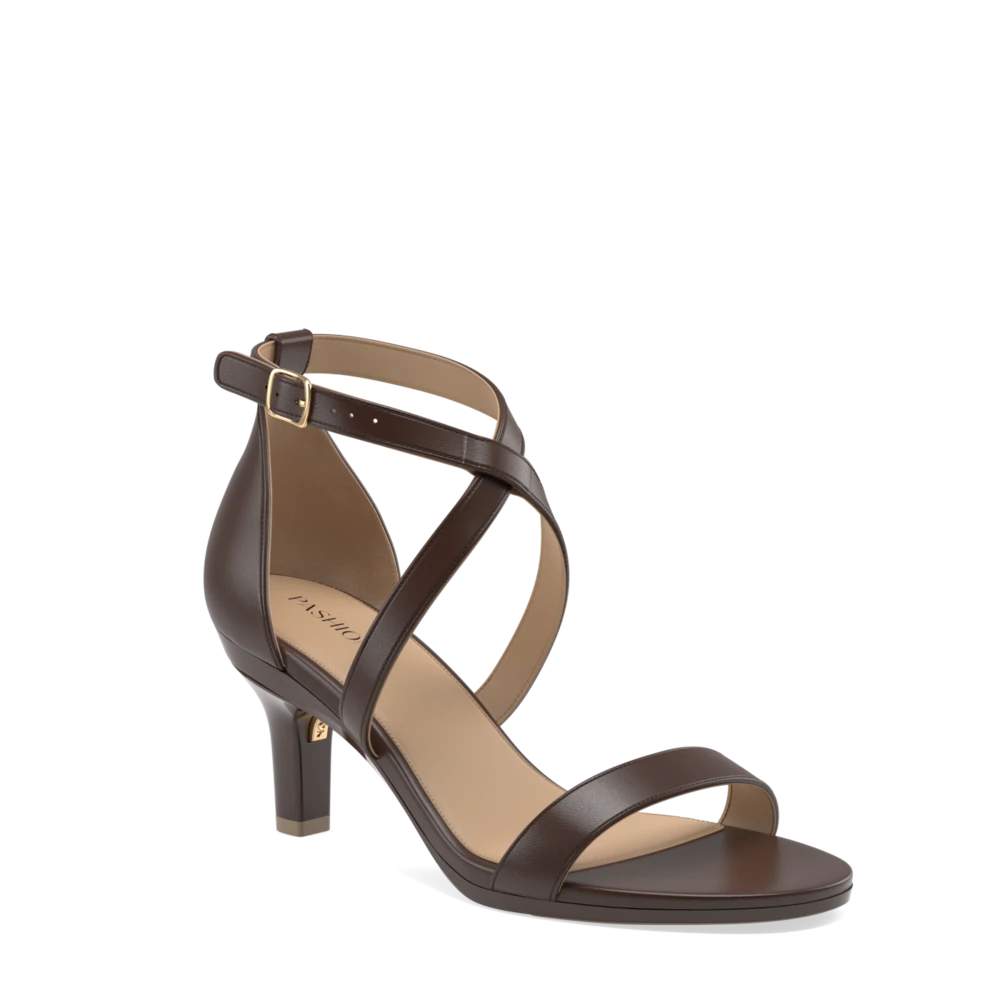 The Sandal - Cocoa Leather + Stiletto Heel Kit 3 Cocoa