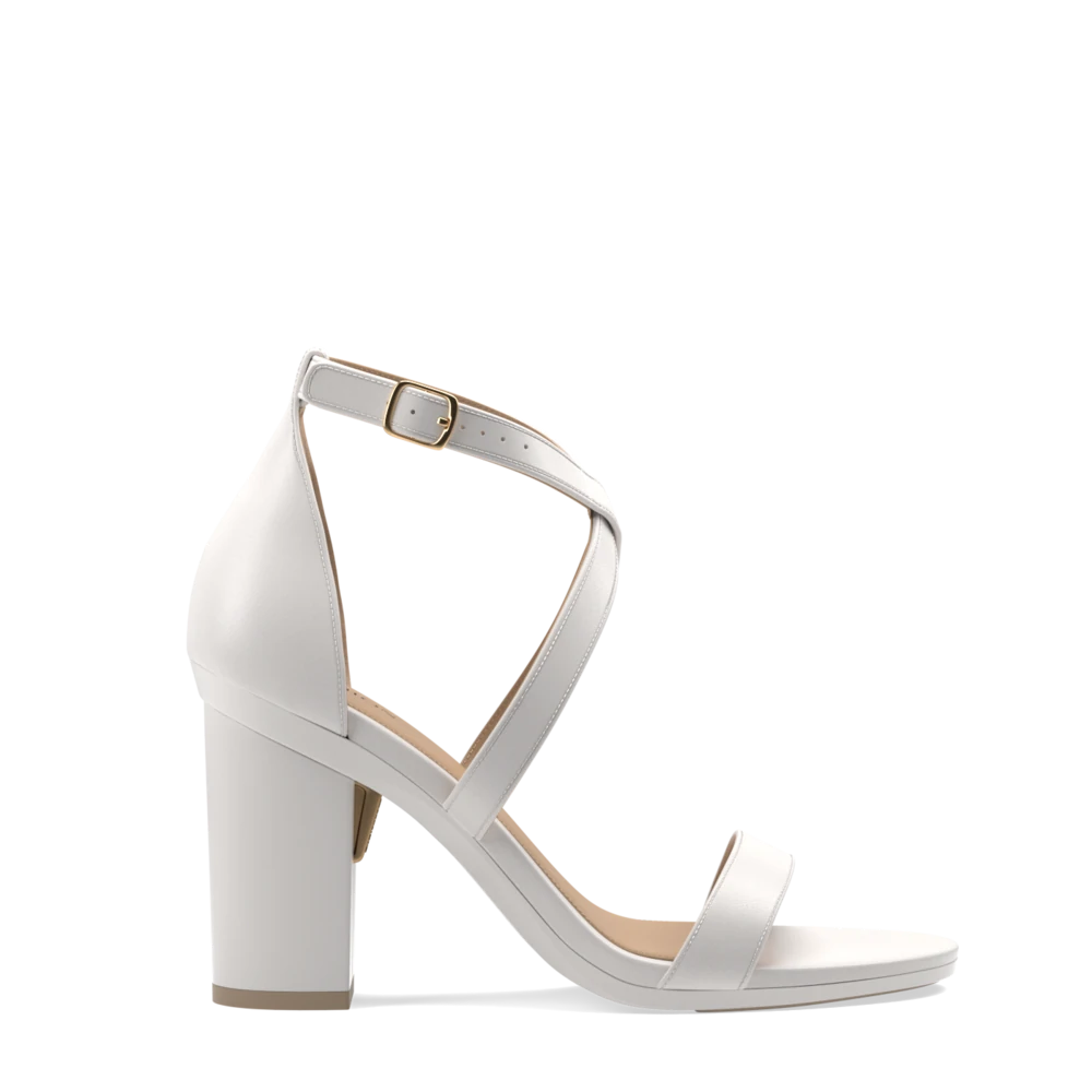 The Sandal - White + Block Heel Kit 4 White